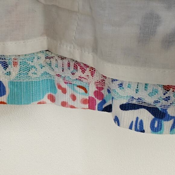 Lilly Pulitzer Annabelle Top Size 6 Shell Me About It Embellished Tropical Beach - Picture 9 of 11